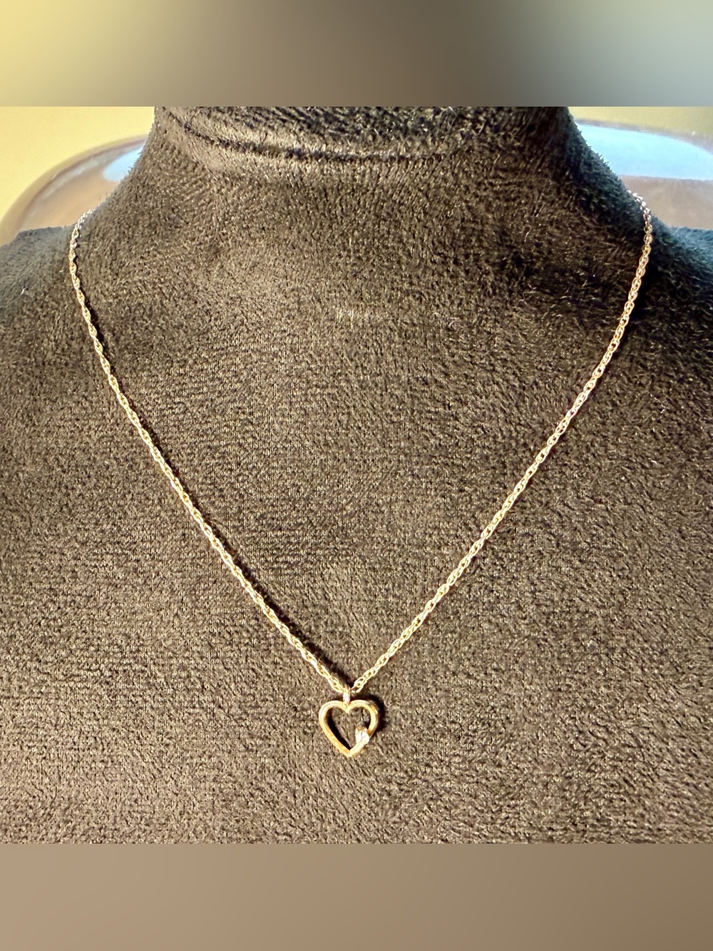 Vintage Dainty 1/20 12K GF Krementz Heart Pendant Necklace